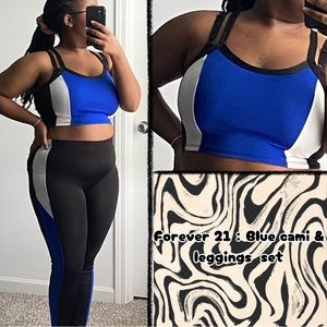 💜30% off sale💜 Forever 21 | Blue cami & leggings work out set